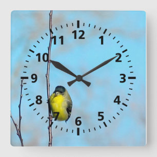 Carrée Horloge - Finition jaune