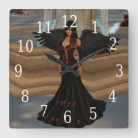 Horloge foncée d'amour d'ange