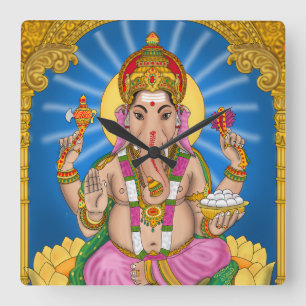 Carrée Horloge Ganesha