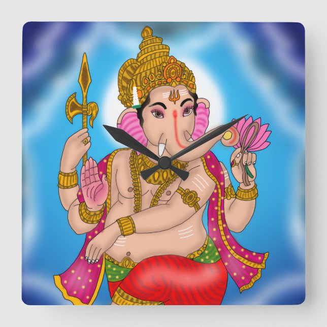 Carrée Horloge Ganesha dansant (Recto)
