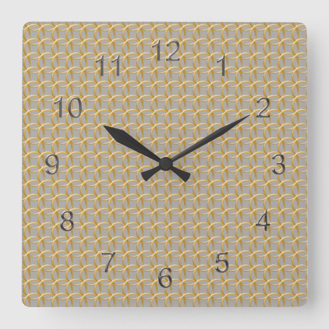 Carrée Horloge - Golden Links Chain Mail sur Grey (Recto)