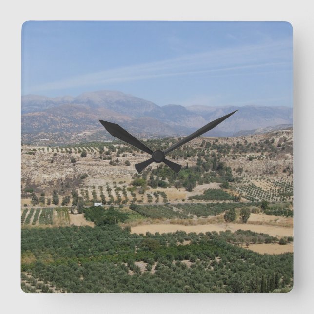 Carrée Horloge grecque de paysage (Recto)