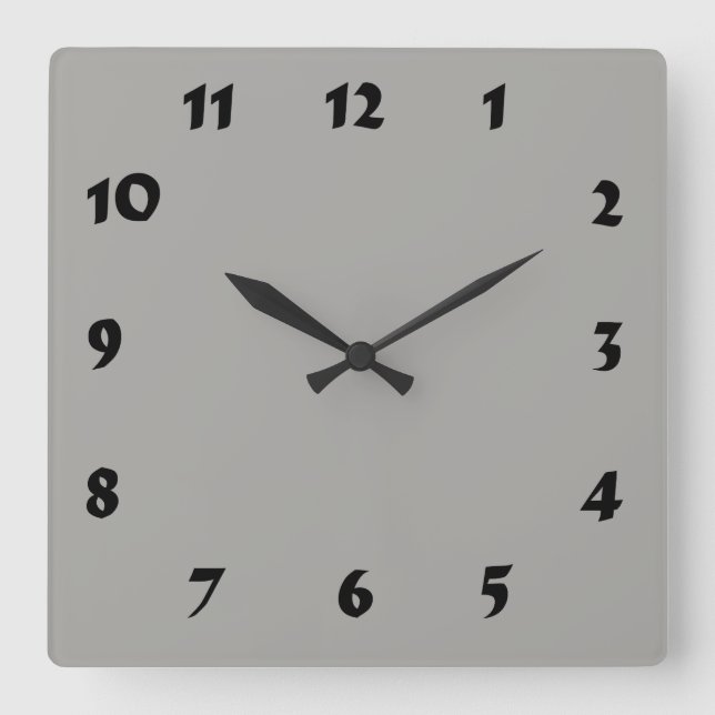 Carrée Horloge gris pastel numérique modifiable (Recto)