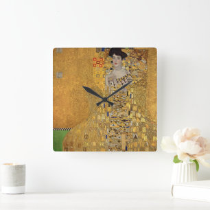 Carrée Horloge Gustav Klimt Femme en or Adele Bloch Bauer