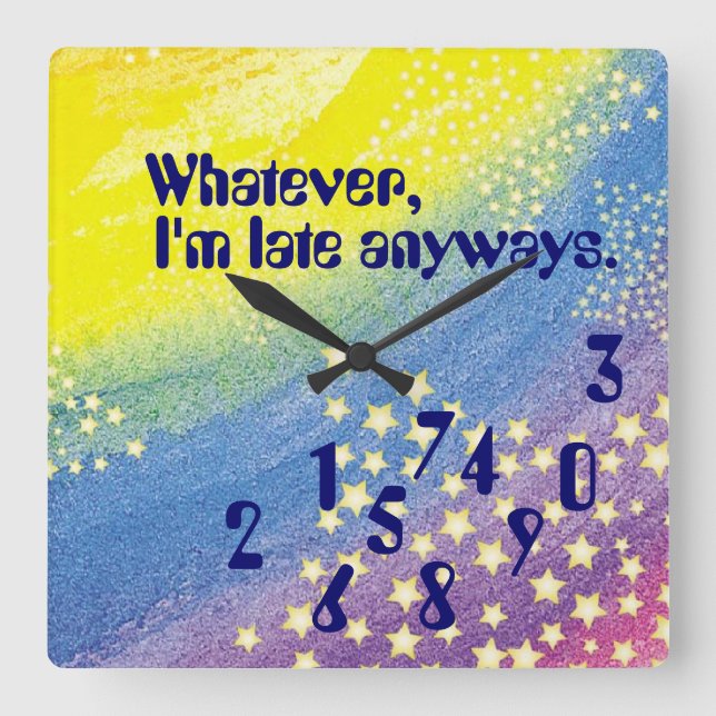 Carrée Horloge humour2 tardif (Recto)