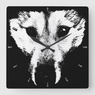 Carrée Horloge Husky Cadeaux Décor Loup Montre Montre Hor