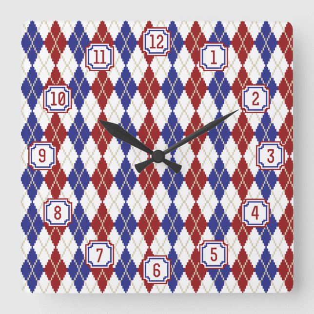 Carrée Horloge Jacquard américaine (Recto)