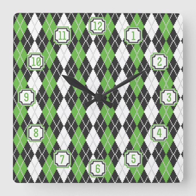 Carrée Horloge Jacquard rétro (Recto)