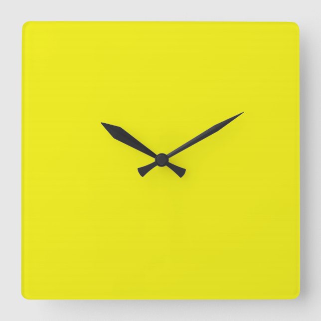 Carrée Horloge jaune néon brillant (Recto)