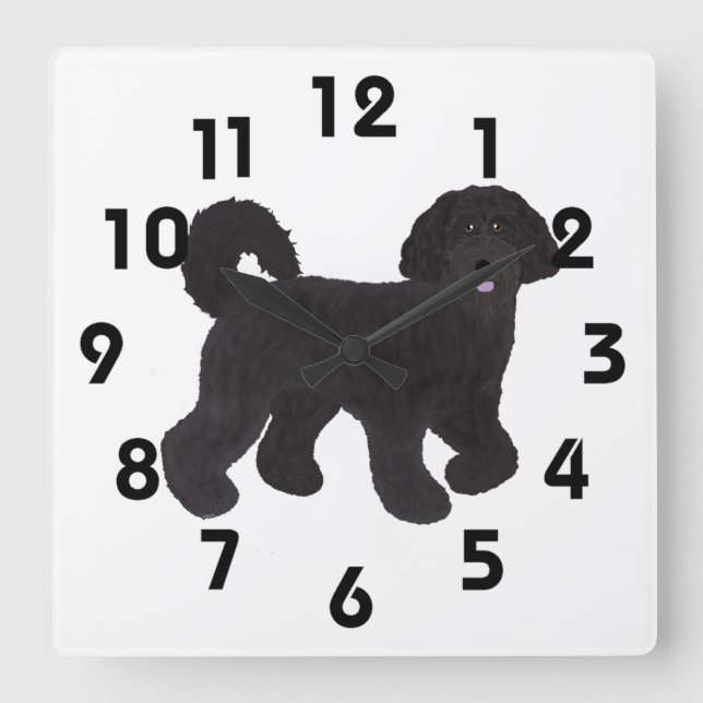 Carrée Horloge Labradoodle (Recto)