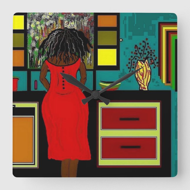 CARRÉE HORLOGE "LADY IN KITCHEN" (Recto)