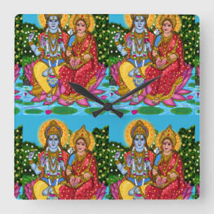 Carrée Horloge Lakshmi Narayan