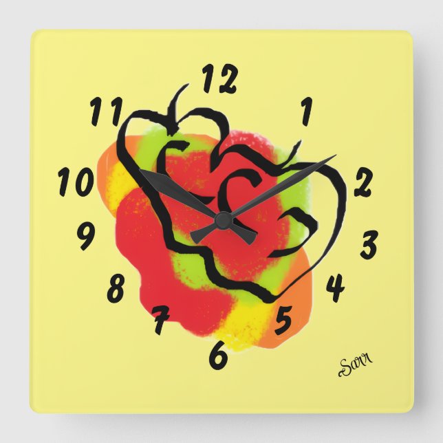 Carrée Horloge : Le temps passe  (Recto)