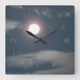 Carrée Horloge - Lune du matin