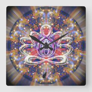 Carrée Horloge Lustrous Zen Lotus