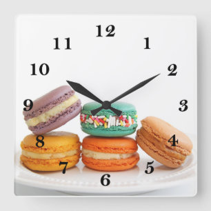 Carrée Horloge Macarons