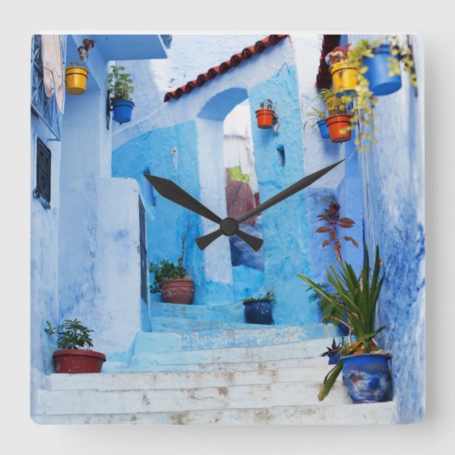 Carrée Horloge marocaine en céramique (Recto)