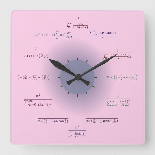Carrée Horloge Mathématique (Recto)