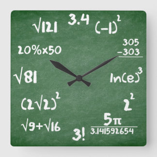 Carrée Horloge mathématique pour les amateurs de mathémat