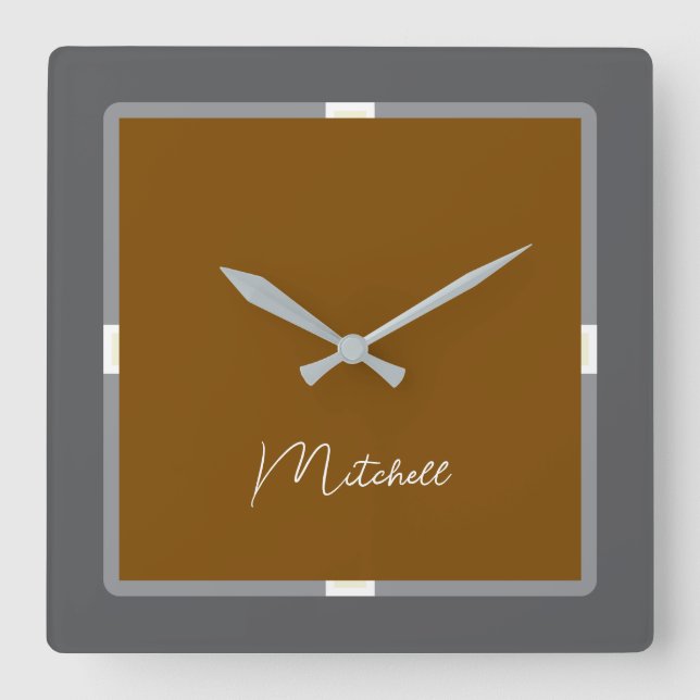 Carrée Horloge moderne de mon papillon (Recto)