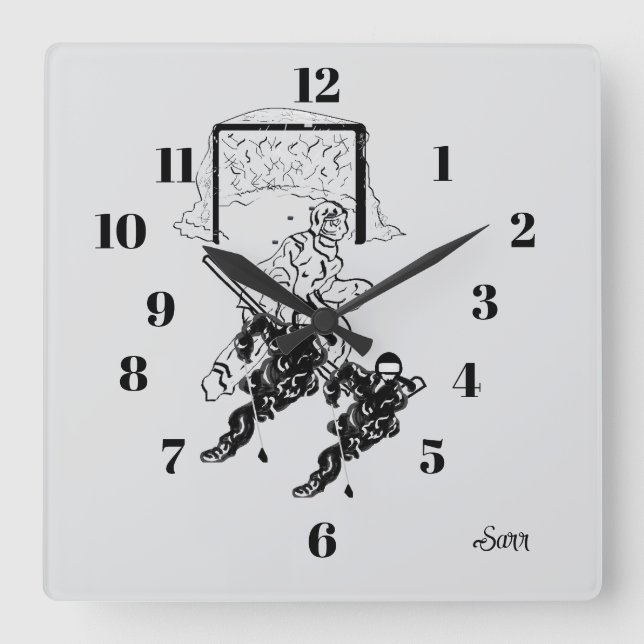 Carrée Horloge :  Moment d'un but . (Recto)