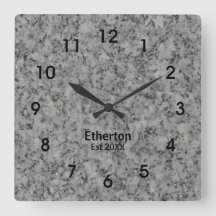 Horloge Motif acrylique de style granit gris