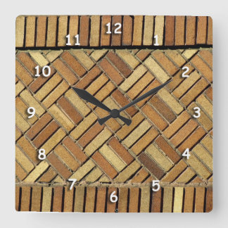 Carrée Horloge - Motif de mur en brique