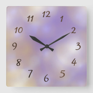 Carrée horloge motif lilac