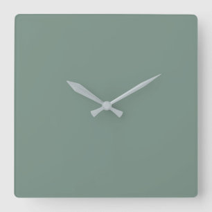 Carrée Horloge Mur Acrylique, Sage Profond