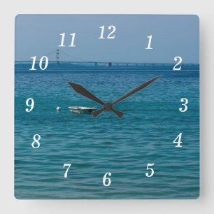 Carrée Horloge Mur Mackinac En Mer