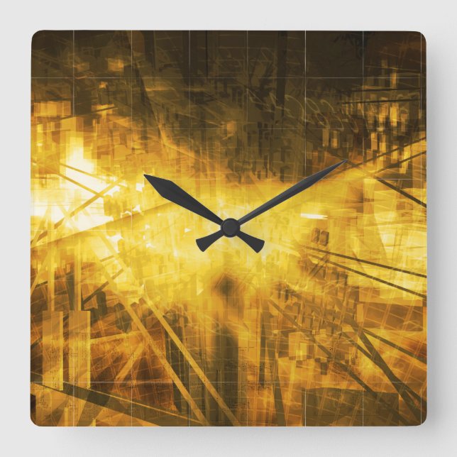 Carrée Horloge Mur Radical Art 32 (Recto)