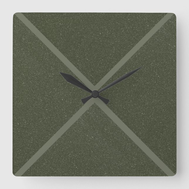 Carrée Horloge Mur X-Motif Vert Moss (Recto)