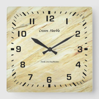 Carrée Horloge murale, 10,75" carré en marbre acrylique