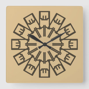 Carrée Horloge murale, Un élégant design classique multic