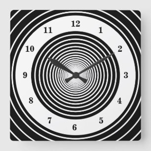 Carrée Horloge noire et blanche ou Choisir des couleurs