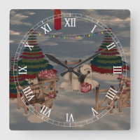 Horloge numérique romaine de l'ours polaire