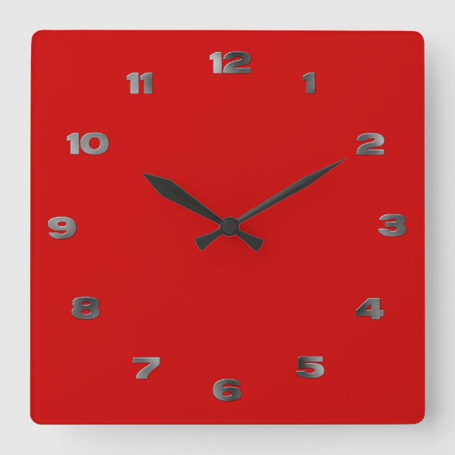 Carrée Horloge - Numéros arabes en métal (Recto)