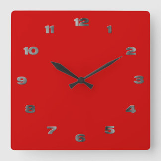 Carrée Horloge - Numéros arabes en métal