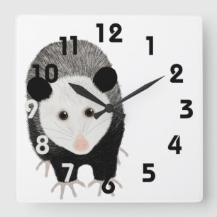 Carrée Horloge Opossum