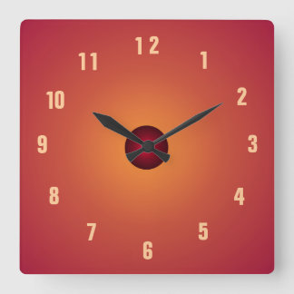 Carrée Horloge orange brûlée> Horloge de cuisine