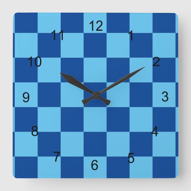 Carrée Horloge - Panneau de contrôle bleu (Recto)