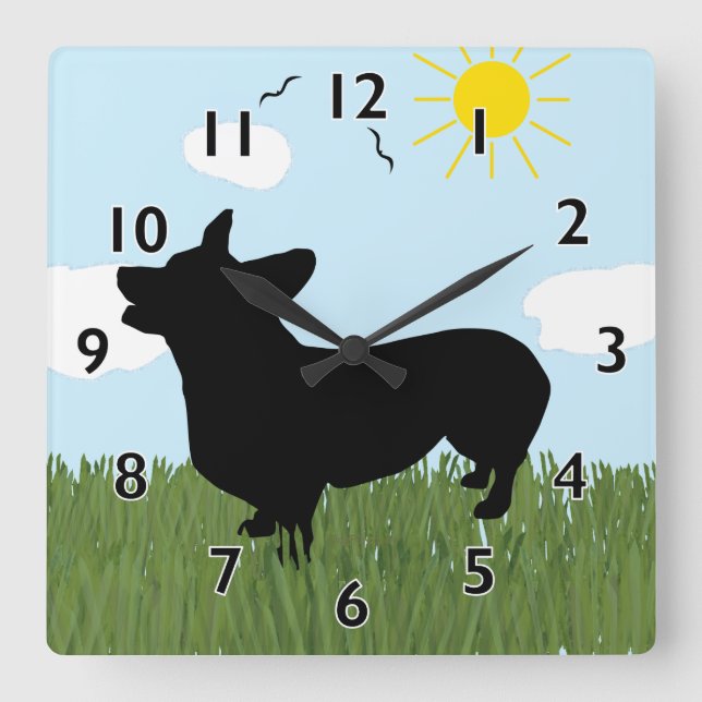 Carrée Horloge Pembroke Welsh Corgi (Recto)