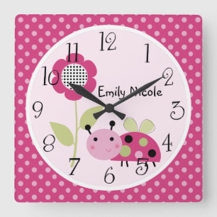 Carrée Horloge personnalisée de la crèche Lil Little Lady
