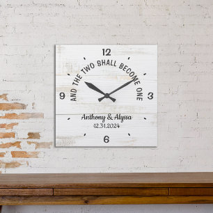 Carrée Horloge personnalisée et les deux ne feront qu'un