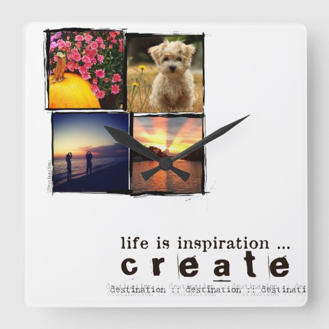 Carrée horloge photo instagram (Recto)