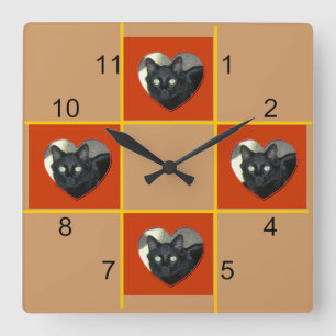 Carrée Horloge - Pièces patchwork pour animaux de compag