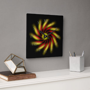 Carrée Horloge - Pinwheel en noir