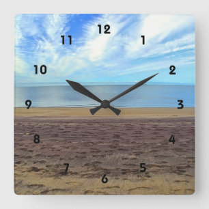 Carrée Horloge Plage & Sable Violet
