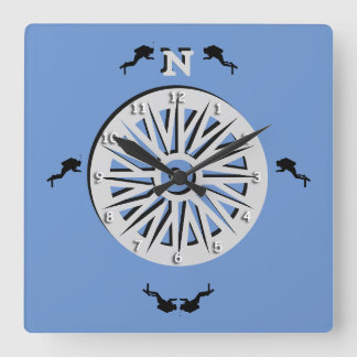 Carrée Horloge - Plongeurs et Compass