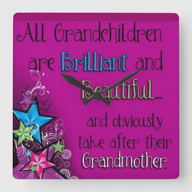 Carrée horloge pour grand-mères (Recto)